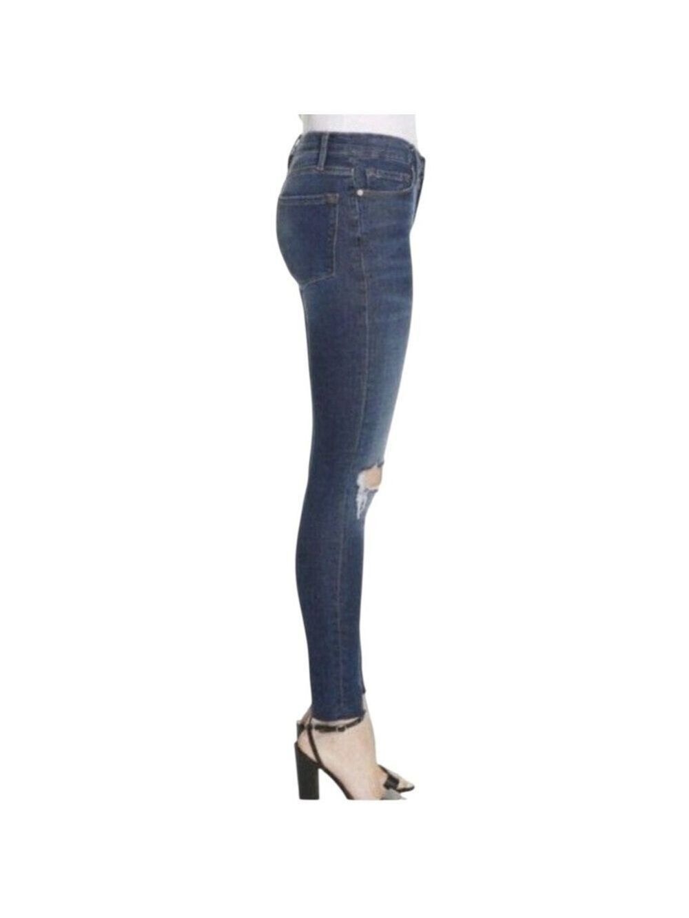 Frame Denim Le Skinny de Jeanne Distressed Skinny Jeans in Dutton Wash Size 29